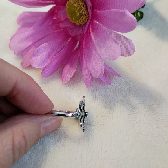 ♦️ B2G1FREE♦️Silver and turquoise Ring - Picture 2 of 6